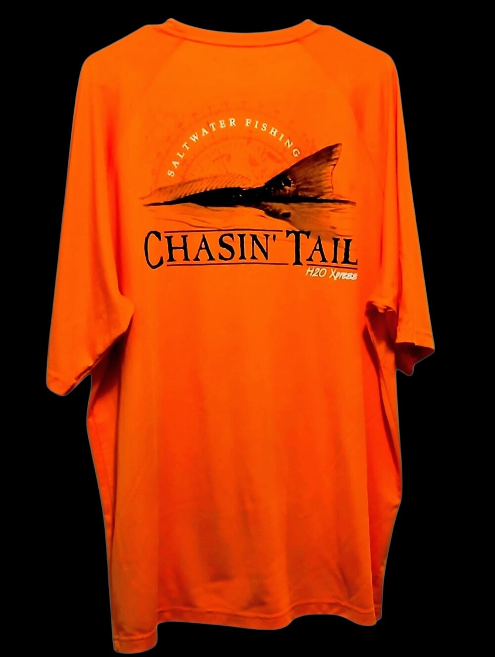 H2O Xpress Men's XXL Fishing Tee - Orange Moisture Wicking
